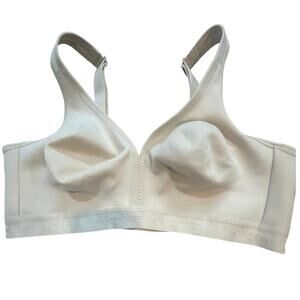 Cacique Lane Bryant Wireless Comfort Bra 40D Beige Front Zip Full Coverage